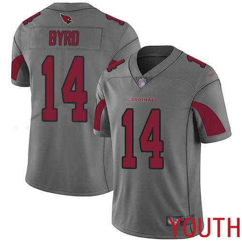 Arizona Cardinals Limited Silver Youth Damiere Byrd Jersey NFL Football #14 Inverted Legend->youth nfl jersey->Youth Jersey
